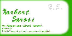 norbert sarosi business card